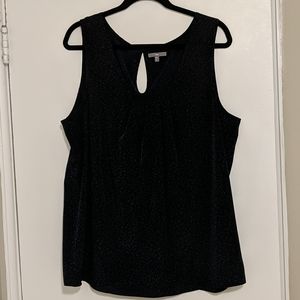 Black & Navy sleeveless blouse